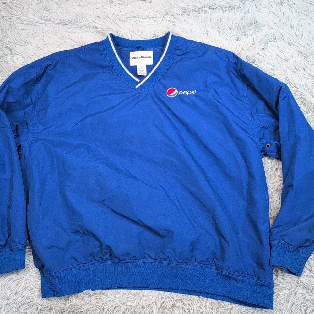 Pepsi Jacket Mens XL Blue Windbreaker Gorpcore Outdoor Pockets‎ Logo Lined